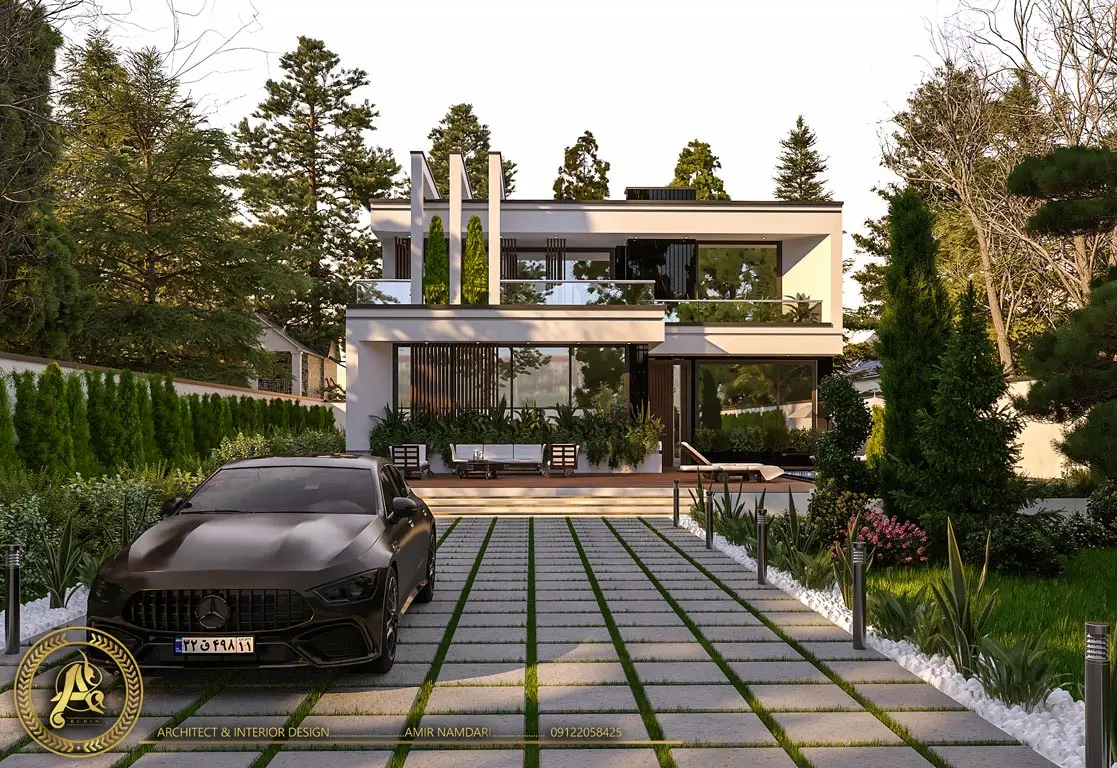 طراحی نمای ویلا دوبلکس